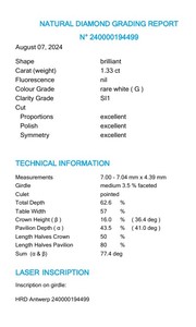 B2B D'Vins Jewels para GIA Certified 1,40 CT Diamante blanco suelto Redondo natural K Color FL FLOW Pureza EX Corte pulido - Product Image 2