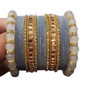 Belle tenue de mariage pour femmes élégante nouvelle mariée Churian bracelet ensemble avec broderie de perles à la mode mariée Chudiyan ensembles - Product Image 2