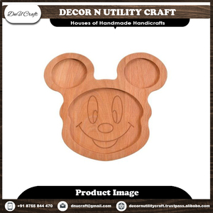 Petites assiettes rondes faites à la main en bois d'acacia naturel, design contemporain, écologiques, multi-usages, en vente au meilleur prix - Product Image 2