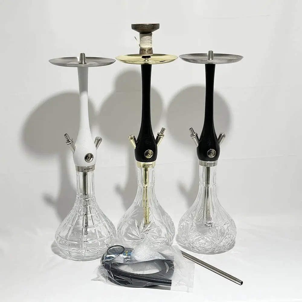 Vente en gros en usine de narguilé en bois de qualité supérieure au design unique et populaire narguilé en acier inoxydable narguilé en bois Shisha Cachimbas ensemble de narguilé