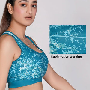 OEM yoga fitness sports bra for women breathable fabric stretch fit with custom logo design private label activewear gymwear <b>top</b> - Product Image 4
