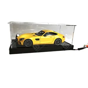 Caja acrílica con luz Led Caja de coche de juguete extraíble con luces Led Producto 1/18 Modelo de vitrina de coche