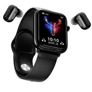 Reloj inteligente deportivo 2 en 1 para hombre y mujer, pulsera con Dial personalizado táctil, impermeable, con auriculares, X8, Tws, 2022