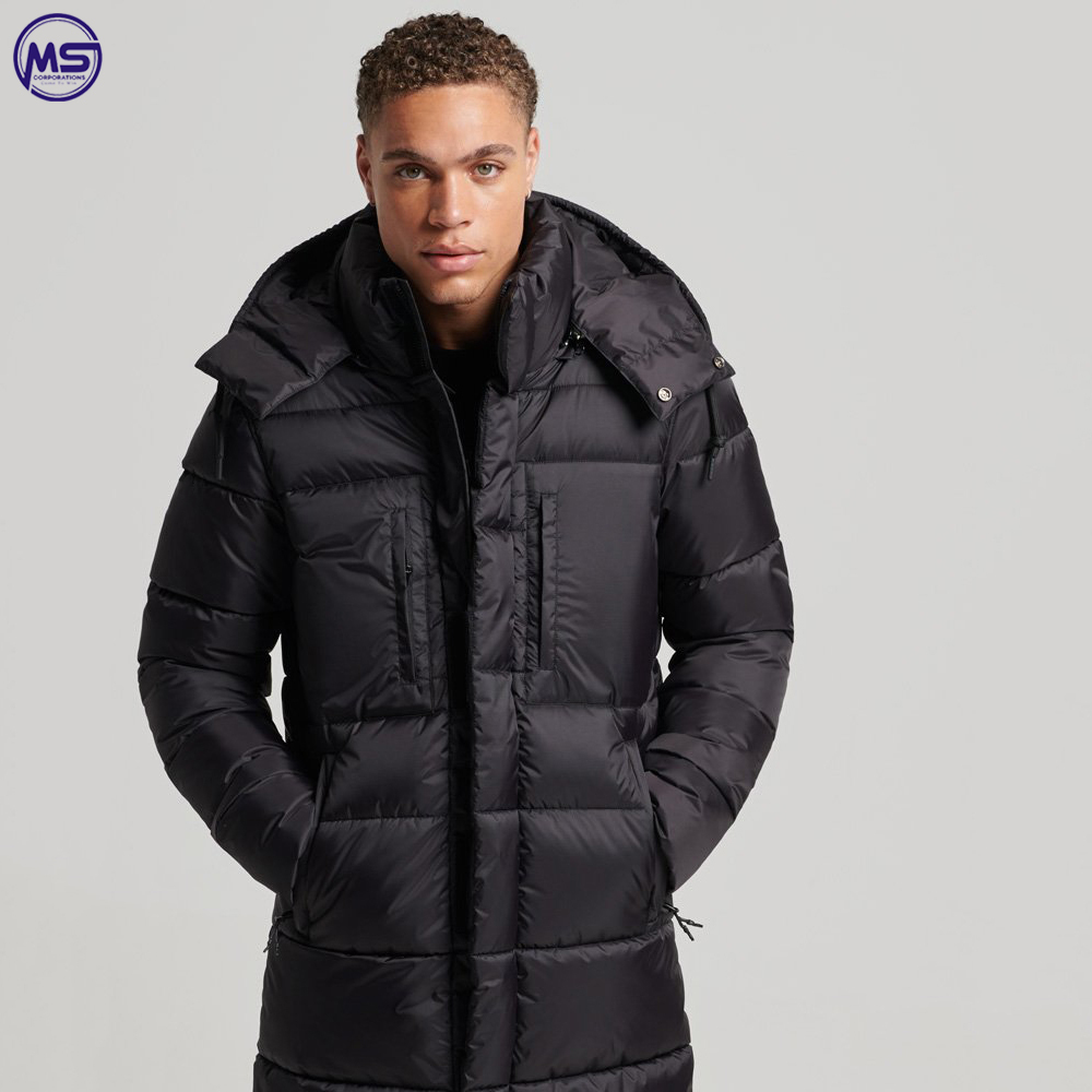 Winter Wear With OEM Soft Best Quality Top Hot Sale Low Price Reflective Design Long Puffer Jacket Men · image 2