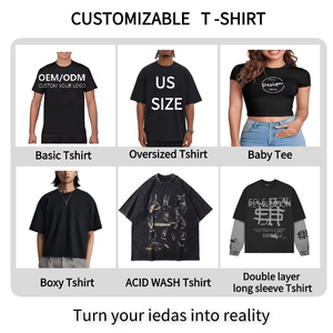 Fabricant T-shirt oversize Boxy à épaules tombantes Cartoon Pictures T-shirt personnalisé Heavyweight Distressed Cropped Boxy Fit Tshirt - Product Image 5