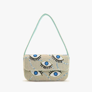 Bolso de Uso Diario con Cuentas de Diseño, Bordado de Lentejuelas y Cuentas en Forma de Lágrima Hecho a Mano, Estilo Clásico, Material de Algodón, para Fiestas - Product Image 1