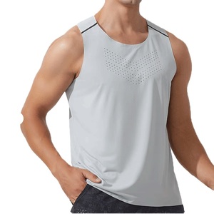 2025 débardeur respirant personnalisé pour hommes de haute qualité 100% coton col rond plaine vente en gros vêtements d'été Style sportif - Product Image 1