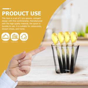 Ensemble de 4 cuillères à couverts en corne à long manche Outils de couverts pour salade Ustensiles de cuisine Vaisselle de table Utilisation idéale à de nouveaux prix - Product Image 6