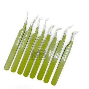 Pinzas para Extensión de Pestañas 100% Acero, Personalizadas con Marca Privada, Juego de Pinzas para Pestañas Antimagnéticas y Antiestáticas - Product Image 1