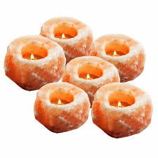 Bougeoir en sel naturel de l'Himalaya de qualité supérieure fabriqué à la main pour un décor rustique Thérapie de bien-être et lumière ambiante - Product Image 2