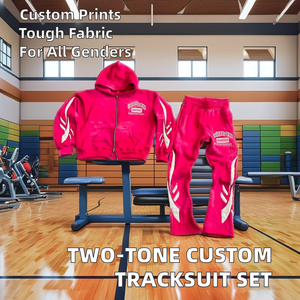 Prix le plus bas – Survêtement deux pièces pour femme en molleton 100 % coton, col montant, fermeture éclair, avec poches, idéal pour la course et la gym - Product Image 6