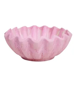 Dernier bol rond Vénus en résine vert clair avec texture pour servir des fruits et de la salade pour la maison, l'hôtel ou le restaurant - Product Image 4