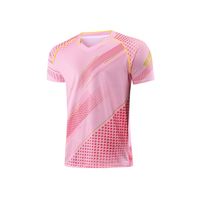 Setelan Seragam Tenis & Bulu Tangkis Lengan Pendek Pria, Bahan Polyester 100% Cepat Kering dan Bernapas untuk Dewasa
