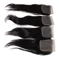 Extensions de cheveux humains vierges vietnamiens avec closure 5x5, 10-40 pouces, double trame machine, toutes couleurs disponibles