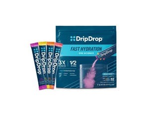 Paquetes de Hidratación DripDrop - Sabor Intenso, Mezcla de Electrolitos en Polvo para Bebidas - Sandía, Bayas, Limón, Naranja, 32 Sobres - Product Image 1