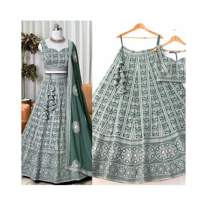 Trabajo de bordado de hilo y lentejuelas de alta demanda Lehenga Choli perfecto para ocasiones especiales, ajustado a su tamaño - Product Image 1