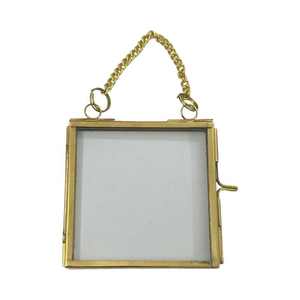 Đặc biệt chất lượng hàng đầu Brass tường treo mini khung ảnh với chuỗi hai mặt kính nổi khung - Product Image 1