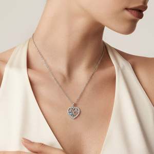Jeulia Custom Mother & Child <b>Tree</b> of Life Heart <b>Necklace</b> with Moissanite Birthstone - Product Image 5