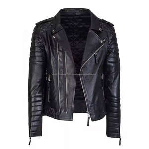 Chaqueta de Cuero de Cordero Genuino Negro para Hombre de Alta Calidad/Chaquetas de Cuero para Hombre/Chaquetas de Cuero de Pakistán para Hombre - Product Image 2