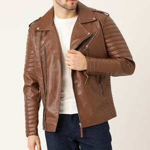 Veste en cuir de motard de bonne qualité sur mesure Nouveau style Veste en cuir pour hommes bon marché Veste en cuir imperméable et lourde - Product Image 1