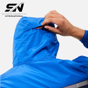 Survêtement décontracté pour homme, personnalisé, 100% nylon, léger, automne, uni, avec cordon de serrage sur le devant, imperméable, coupe-vent - Product Image 5