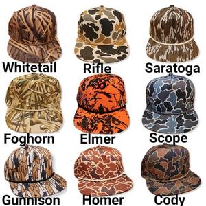 Ventas al por mayor de 5 paneles de camuflaje Ri 256 cuerda Snapback sombreros Camo caza Golf ala plana logotipo personalizado sin estructura Gorras gorras para hombres - Product Image 6