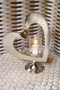 Bougeoir élégant en forme de coeur de haute qualité avec pot de bougie en verre Autres bougeoirs et lanternes pour la décoration intérieure - Product Image 3