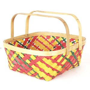 NOUVEAU PRODUIT! Tienphong Panier carré en bambou multicolore tissé à la main en gros, paniers de rangement faits à la main pour cadeaux cadeaux - Product Image 1