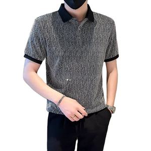 Polos de talla grande con solapa de diamante para hombre, ropa de calle a la moda, camiseta de club nocturno Social, camisetas informales de negocios, ropa para hombre - Product Image 4