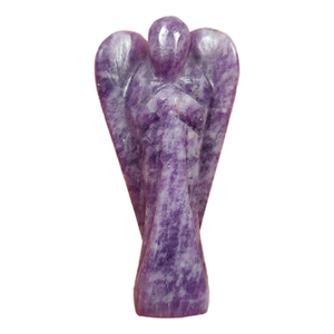 Gros Lepidolite Ange Cristal Figurines Guérison Naturelle Chakra Sculpture Quartz Pierres Précieuses Style Feng Shui Reiki Ange Statues - Product Image 2