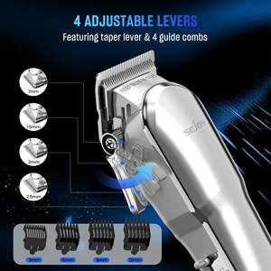 Tondeuse à cheveux sans fil professionnelle, kit de toilettage, rechargeable par USB avec écran LED, tondeuse à barbe pour hommes, femmes et enfants - Product Image 6