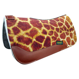 Ready to Ship Western Horse Riding Blended Wool Felt Contoured Numnah Saddle Pad Printed Graphic Cut Back Relief Felt Saddle Pad - Product Image 5