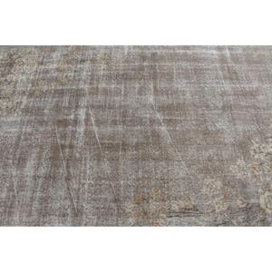 Tapis turc 4,5x8,1 pieds, gris et blanc, vintage, bordé, en laine - Product Image 5