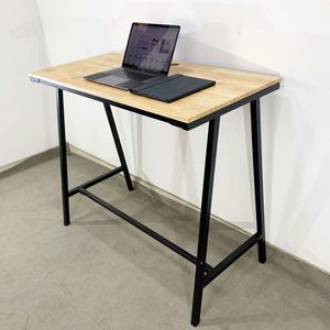 Bureau debout SIBA 120x60x105(cm) cadre en bois de caoutchouc pour bureaux à domicile et salles d'étude BLV040 - Product Image 1