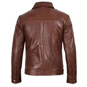 Chaqueta de Cuero de Piel de Oveja de Alta Calidad para Hombre, Logotipo Personalizado, Invierno, Resistente al Viento e Impermeable, Chaquetas Casuales de Moda - Product Image 2