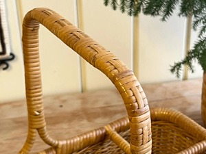 Vintage <b>Wicker</b> Rattan Eco-Friendly Handmade Storage <b>Baskets</b> Bottle <b>Basket</b> <b>Handle</b> Modern Multifunction Design Artex Green Earth - Product Image 6