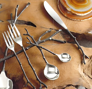 Ensemble de couverts et de service de conception de poignée de branche d'arbre antique à un prix abordable - Product Image 3