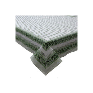 Venta caliente verde Jacquard mantel bloque de mano impreso puro algodón mantel atemporal artesanía caminos de mesa en venta - Product Image 1
