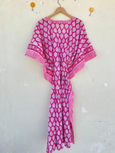 ชุดเดรสคาฟตันผ้าฝ้าย100% ชุดเดรสยาวคอตตอนสไตล์อินเดียชุดเดรสบิกินี่ชายหาดฤดูร้อนฤดูใบไม้ร่วงและฤดูใบไม้ผลิ - Product Image 6