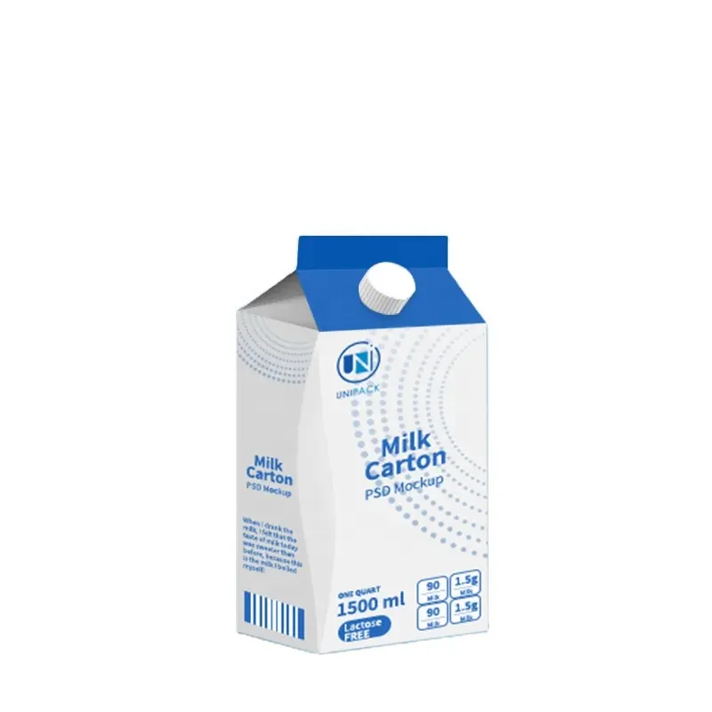 Unipack-botella de agua de cartón para jugo de leche, paquete de cartón de ladrillo de paja