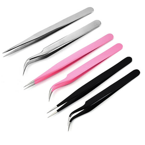 High Quality Straight Curved Eyelash Tweezers Set Essential Tools Precise Lash <b>Application</b> Featuring Volume Fiber Private <b>Label</b> - Product Image 1