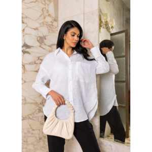 <b>Linen</b> <b>Shirt</b> for Ladies Casual Business Slimming Style Lapel Collar Front Long <b>Short</b> Options-Available XS XL for Summer Autumn - Product Image 1