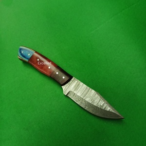 Personalizado hecho a mano de acero de Damasco Bushcraft caza Skinner cuchillo EDC cuchillo de supervivencia Pakka mango de madera y resina cuchillos japoneses - Product Image 2