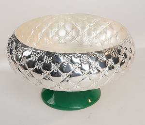 Impressionnant ensemble de bol de service en laiton de couleur argent avec base en résine pour la maison hôtel restaurant vaisselle de table servant des aliments aux fruits - Product Image 5