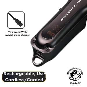 Tondeuse à cheveux professionnelle sans fil en acier inoxydable IPX7, tondeuse à barbe et tondeuse de finition pour barbier, électrique USB - Product Image 5