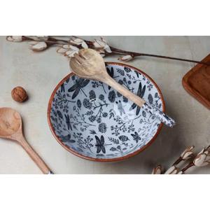 Cuenco de madera impreso pintado a mano artístico, centro de mesa decorativo para exhibición de comedor de cocina y Decoración elegante del hogar - Product Image 1