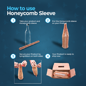 Eco-Friendly Kraft Paper Honeycomb <b>Sleeve</b> | Lightweight Cushioning <b>Protective</b> Packaging for Bottles Glass & Cosmetics (100mm) - Product Image 5