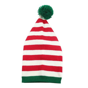 Chaud et élégant Elfe de Noël Père Noël Rouge Vert 100% Bonnet Tricoté en Laine Unisexe Adultes - Product Image 5