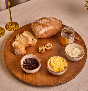 Plato giratorio de madera de mango para servir, hecho a medida para plato de frutas, comida y platos, mesa de té y café, plato para servir - Product Image 1