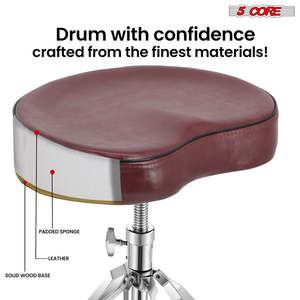 5 Core Drum Throne 4 <b>Padded</b> Guitar <b>Stool</b> Drummer Chair Adjustable Musician Seat - Product Image 5
